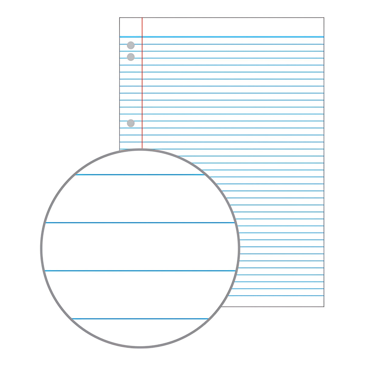 Olympic Loose Leaf Refill Reinforced A4 7mm Ruled 500 Leaf Box of 5