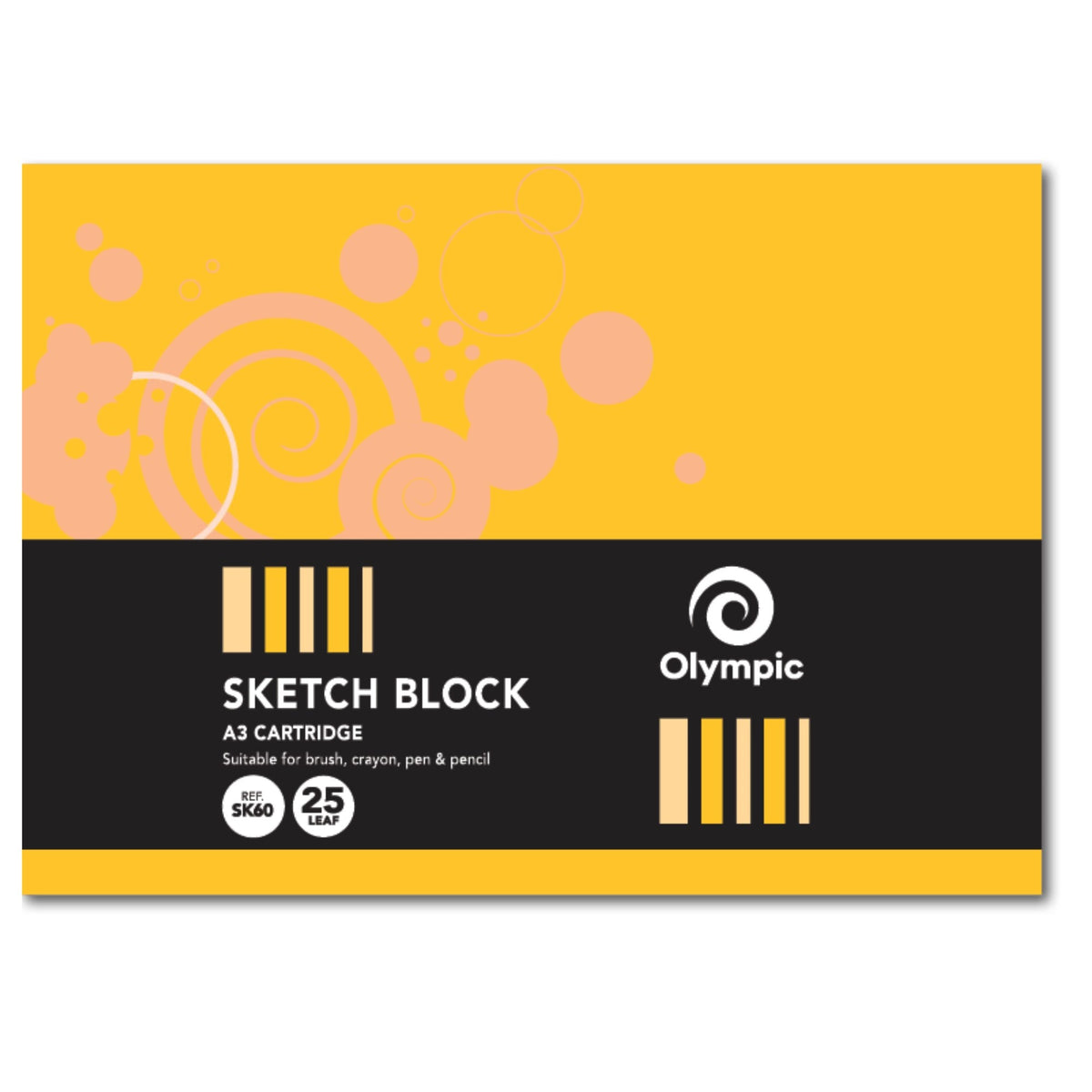 Olympic Sketch Block A3 25 Leaf Blank Pack of 10