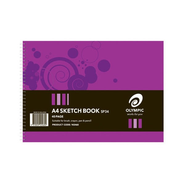 Olympic Sketch Book A4 40 Pages Blank Spiral Pack of 10