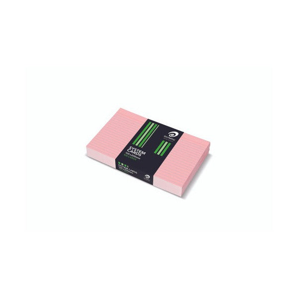 Olympic System Cards 125 x 200mm 6mm Ruled Pink Pack of 100