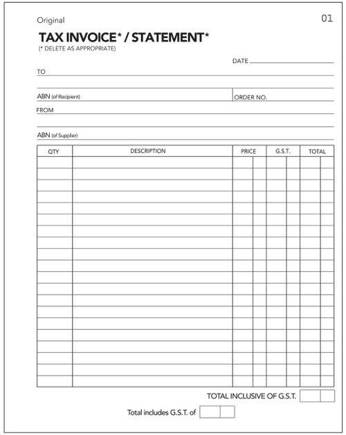 Olympic Invoice and Statement Book 626 Carbon Duplicate 100 Leaf 250 x 200mm