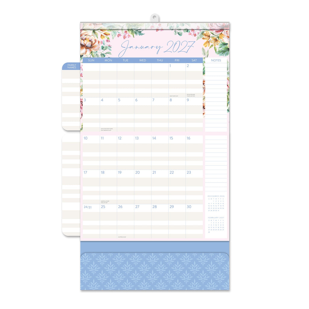 Orange Circle 2027 Do-It-All Wall Calendar 305 x 325mm Bella Flora