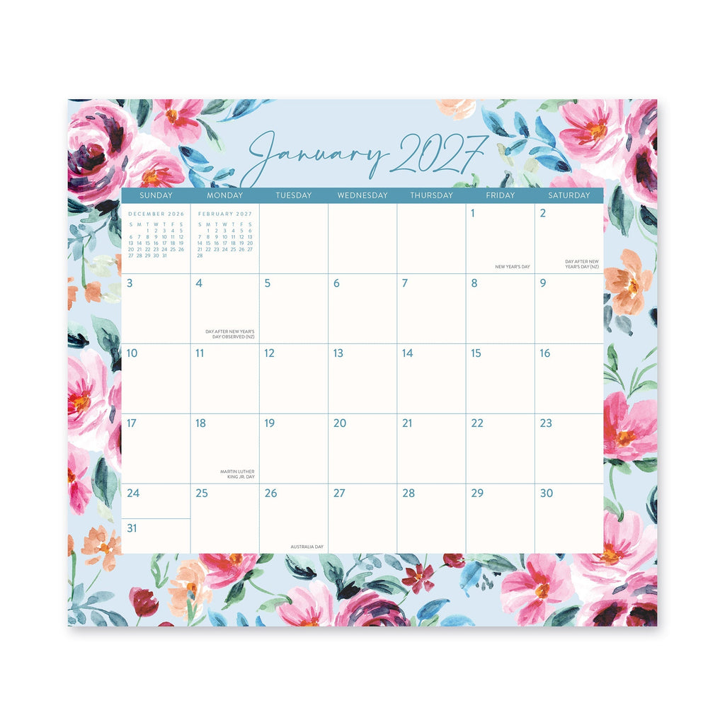 Orange Circle 2027 Magnetic Monthly Pad 244 x 216mm Bella Flora