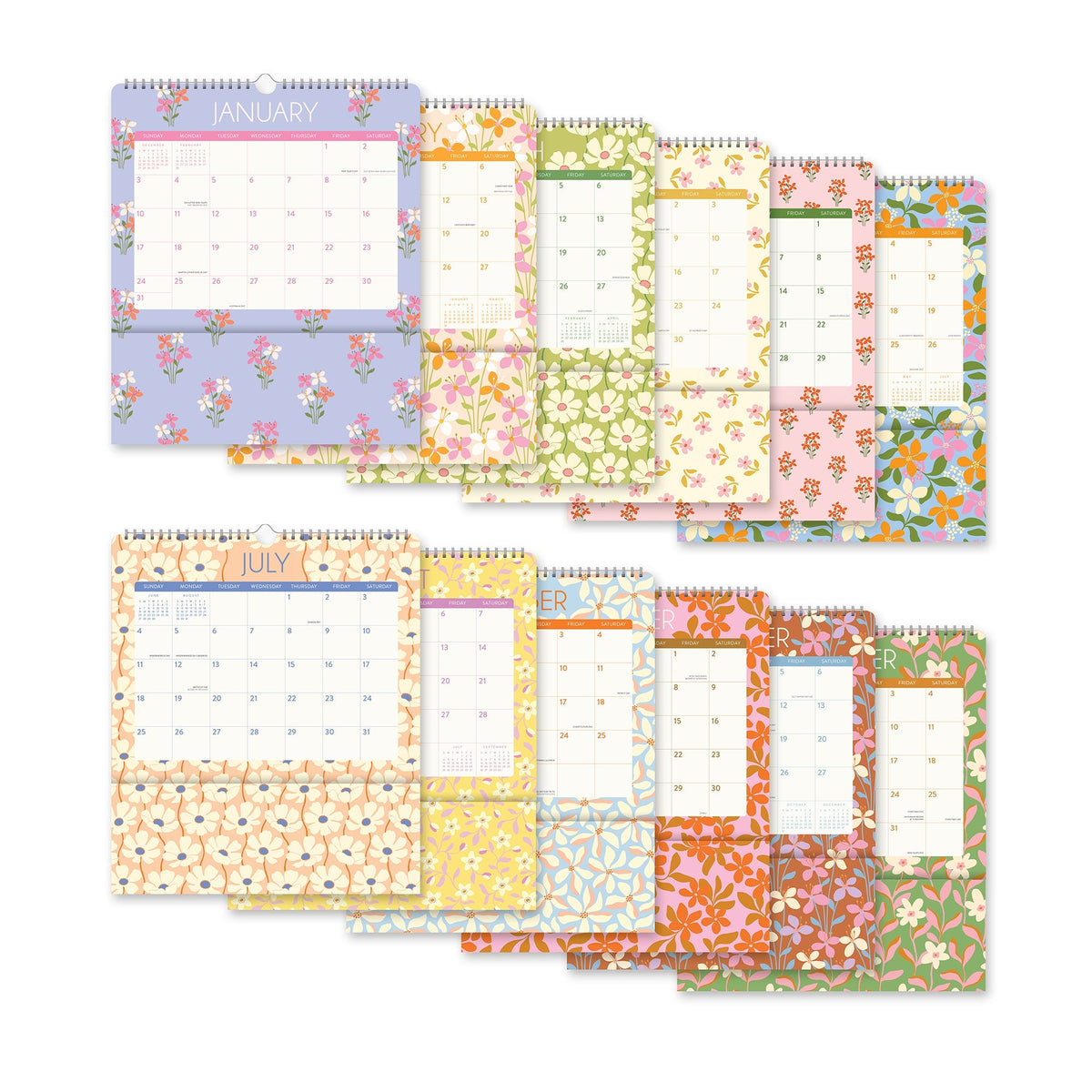 Orange Circle 2027 Pockets Plus Wall Calendar 297 x 348mm Secret Garden