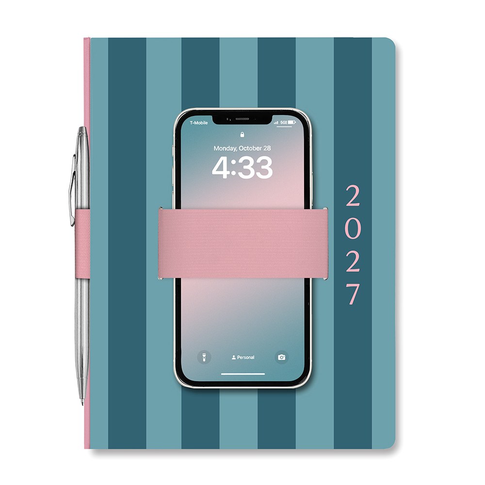 Orange Circle 2027 Casey Diary 178 x 240mm Week To View Cabana Stripes