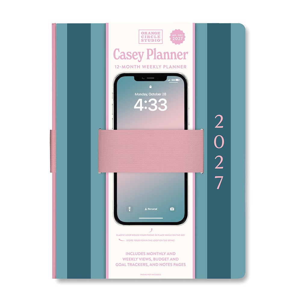 Orange Circle 2027 Casey Diary 178 x 240mm Week To View Cabana Stripes