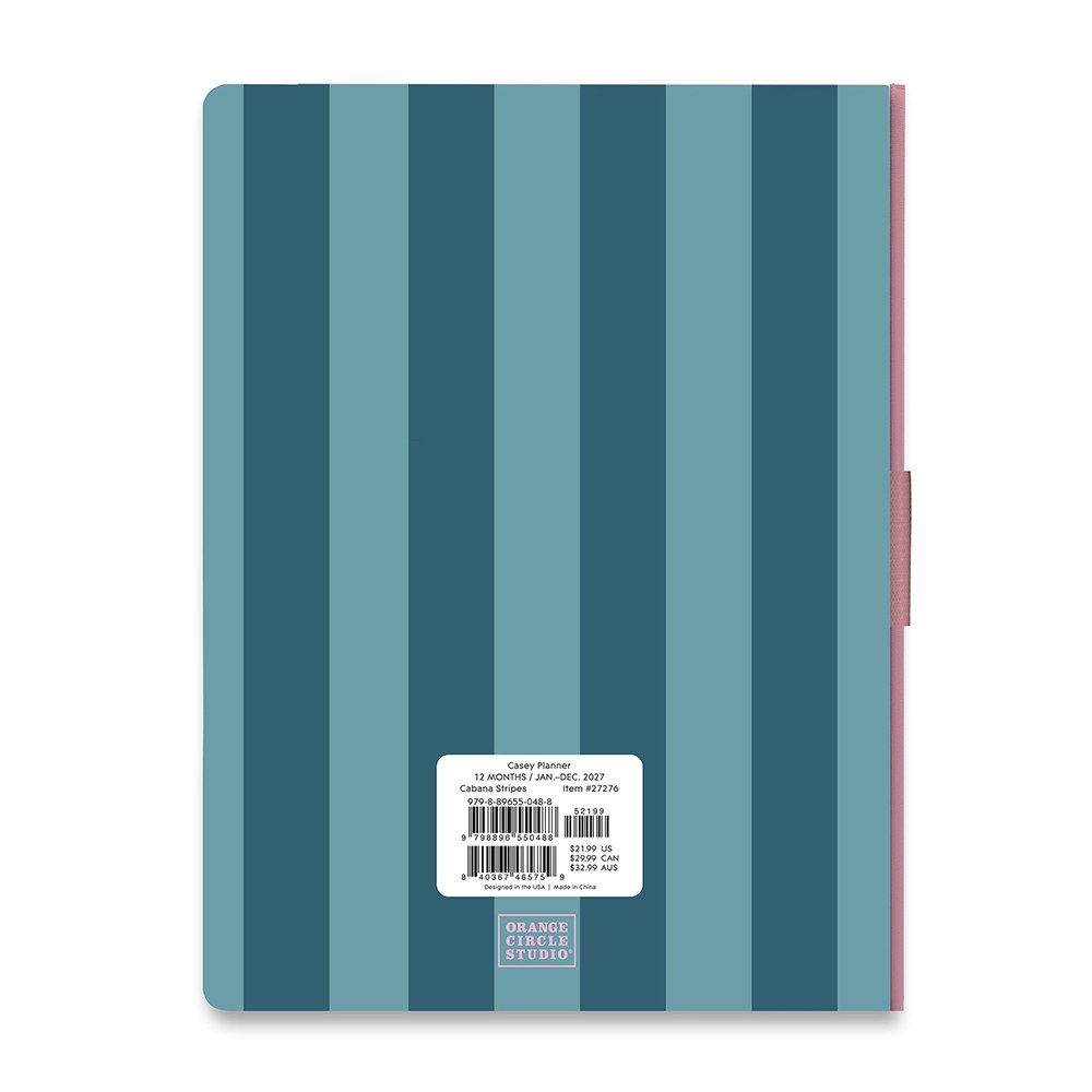 Orange Circle 2027 Casey Diary 178 x 240mm Week To View Cabana Stripes