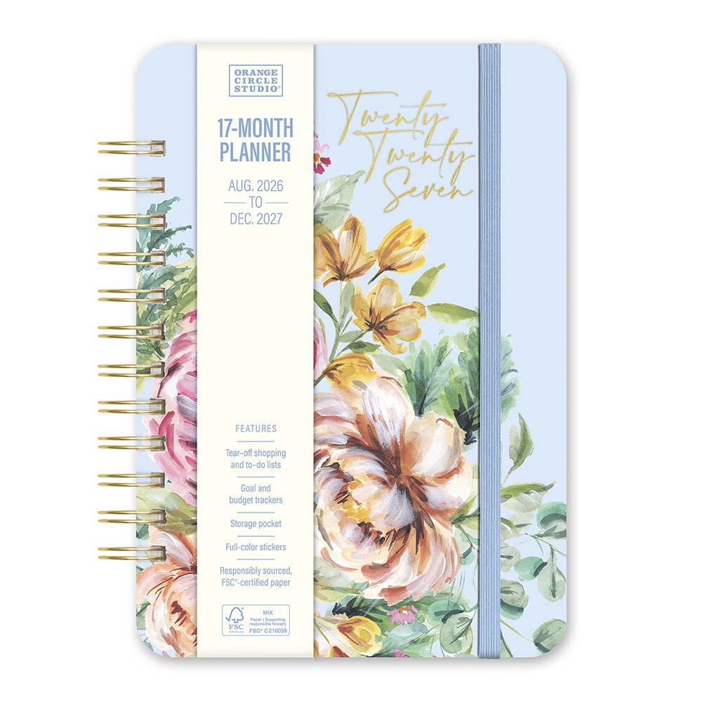 Orange Circle 2027 Do-It-All Diary 146 x 210mm Week To View Bella Flora
