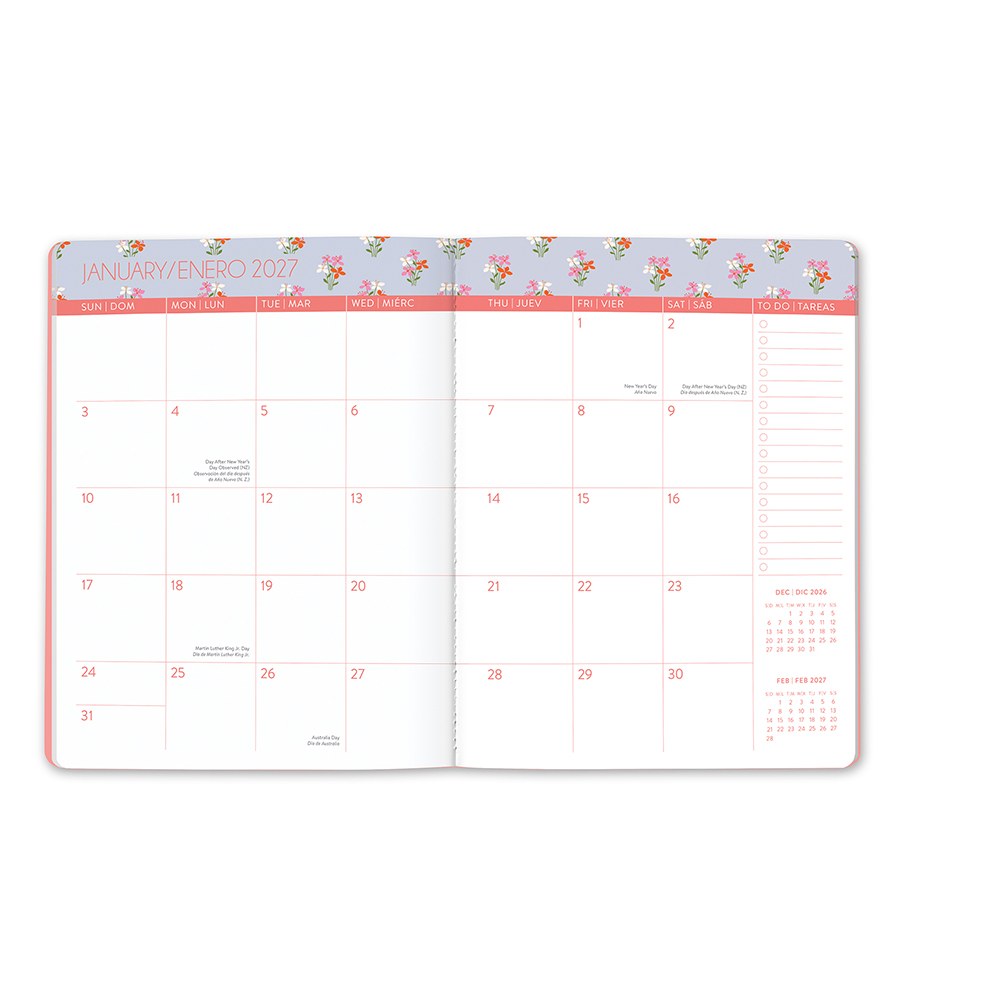 Orange Circle 2027 Just Right Diary 191 x 248mm Month To View Secret Garden