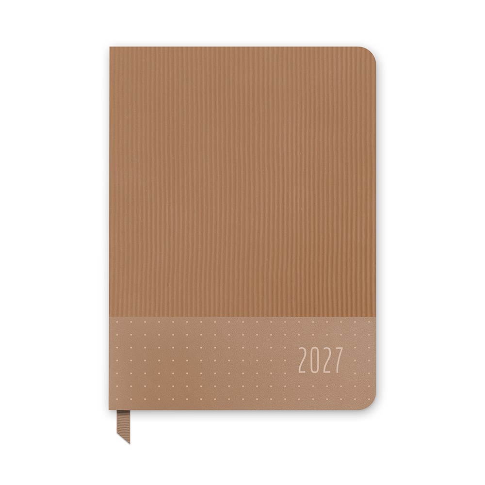Orange Circle 2027 Medium Dual-Textured Diary 142 x 193mm Week To View Dots On Chai