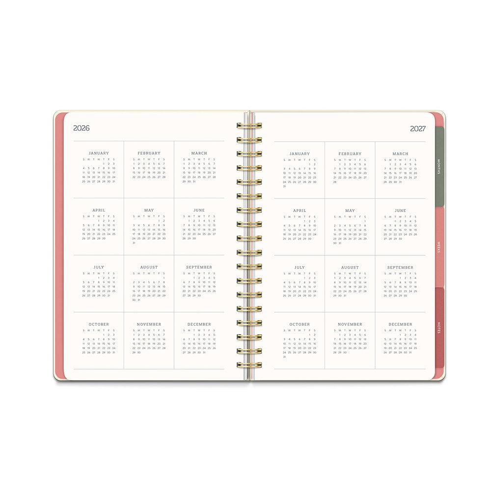 Orange Circle 2027 Tri-Tab Diary 178 x 244mm Week To View Age Of Romance