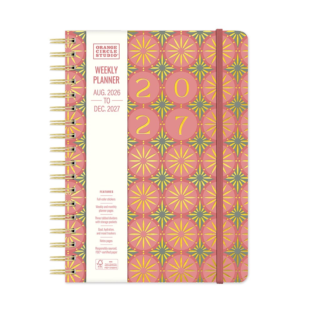 Orange Circle 2027 Tri-Tab Diary 178 x 244mm Week To View Age Of Romance