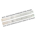 Osmer Ruler 30cm Dual Scale Stainless Steel