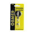 Osmer Retractable Plastic Reel Cord 76cm with Clip Black Pack of 20