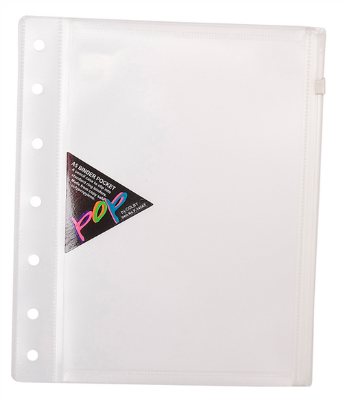 Colby POP P-140A5 Binder Wallet A5 Side Zip Clear Pack of 10