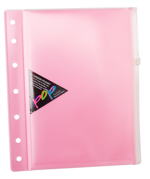 Colby POP P-140A5 Binder Wallet A5 Side Zip Pink Pack of 10