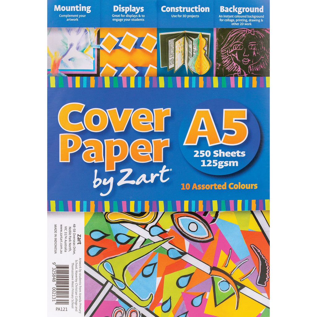 Zart Cover Paper 120gsm A5 Assorted Pack of 250