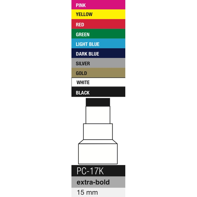 Posca PC-17K Paint Marker Pen Chisel Extra Broad Bundle of 10 Individual Colours