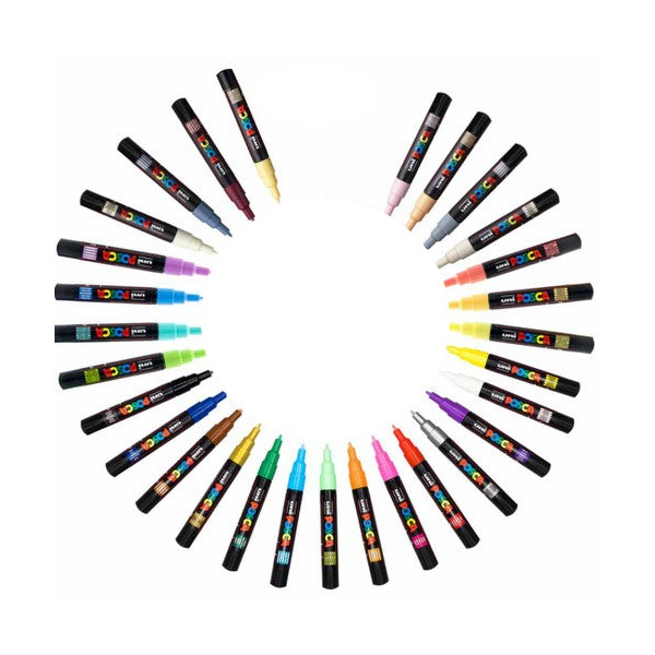 Posca PC-1M Paint Marker Pen Bullet Extra Fine Bundle of 29 Individual Colours