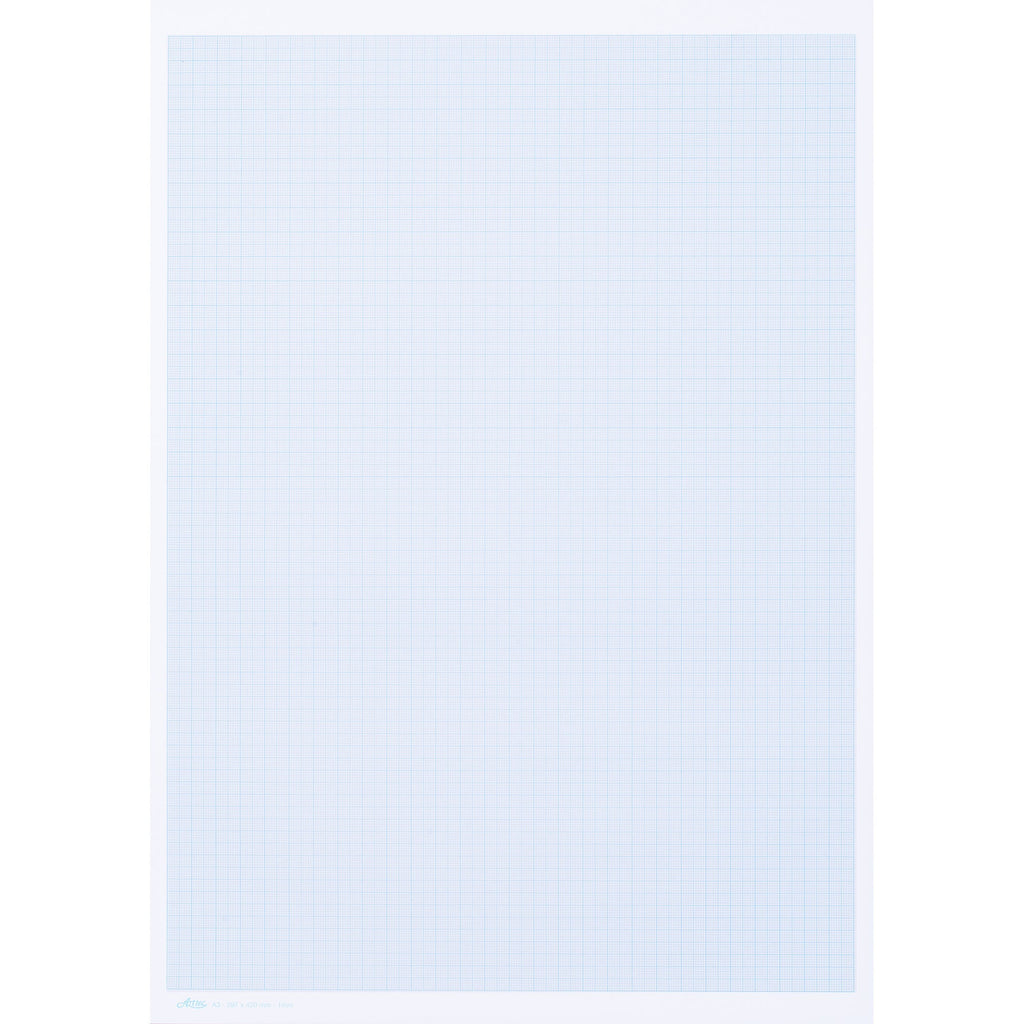 Zart Graph Paper Pad A3 25 Sheets 1mm Grid 70gsm Blue Lines