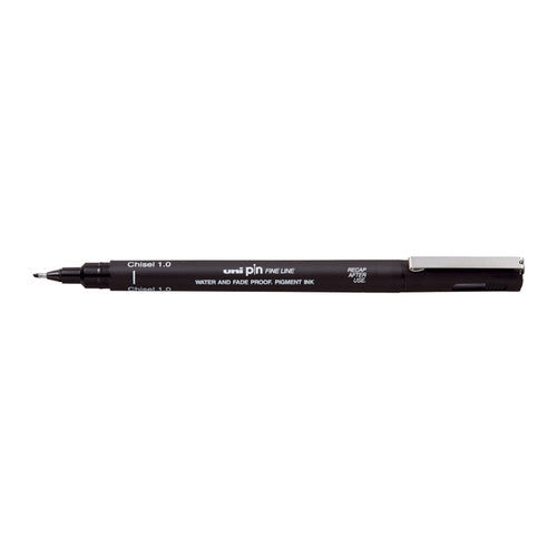 Uni Pin Chisel Tip 1mm Fineliner Black