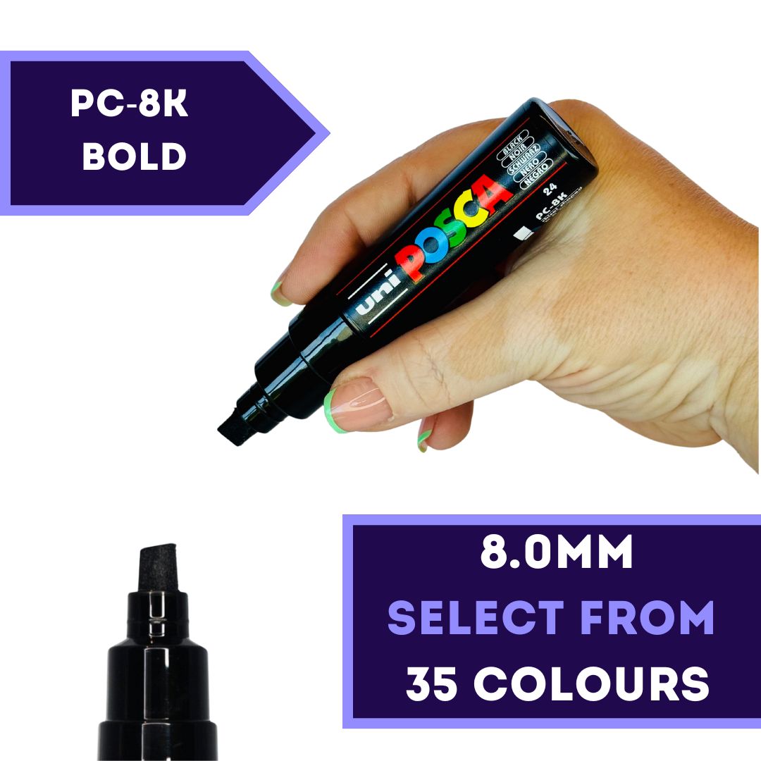 POSCA PC-8K Paint Marker Broad Chisel Tip Grey