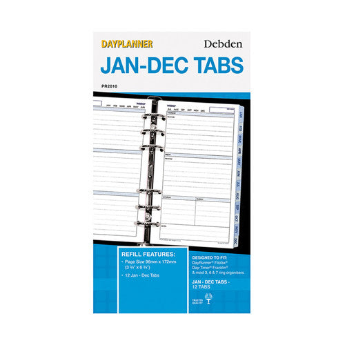 Collins Debden PR2010 Dayplanner Personal Size Jan to Dec Tabs Refill