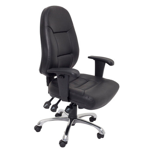 Rapidline PU300 High Back Leather Commercial Grade Chair Black PU