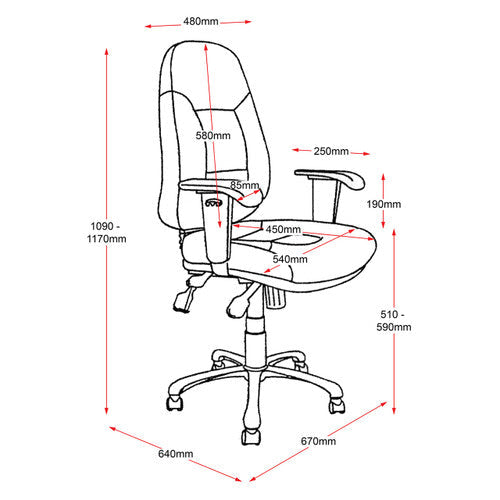 Rapidline PU300 High Back Leather Commercial Grade Chair Black PU