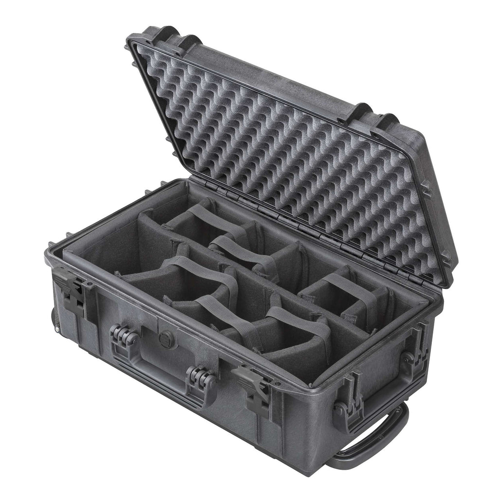 Panaro MAX520CAMTR Waterproof Case with Padded Dividers and Trolley Black