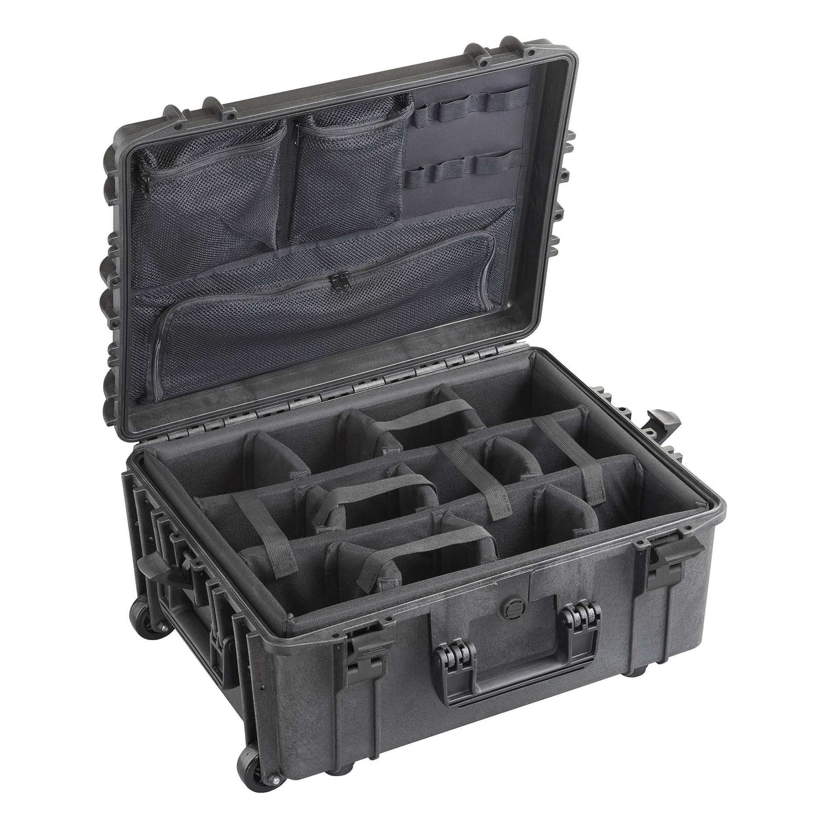 Panaro MAX540H245CAMORGTR Waterproof Case with Padded Dividers, Lid Organiser and Trolley Black