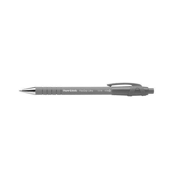 Papermate Flexgrip Ultra Retractable Ballpoint Pen Medium 1.0mm Black Box of 12