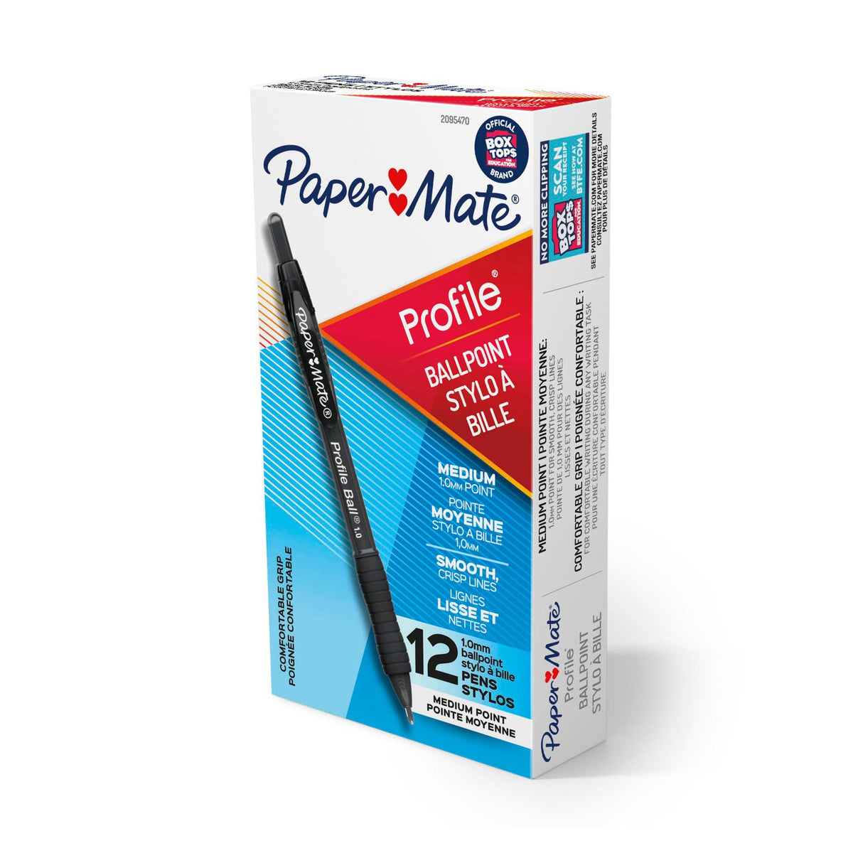 Papermate Profile Retractable Ballpoint Pen Medium 1.0mm Black Box of 12