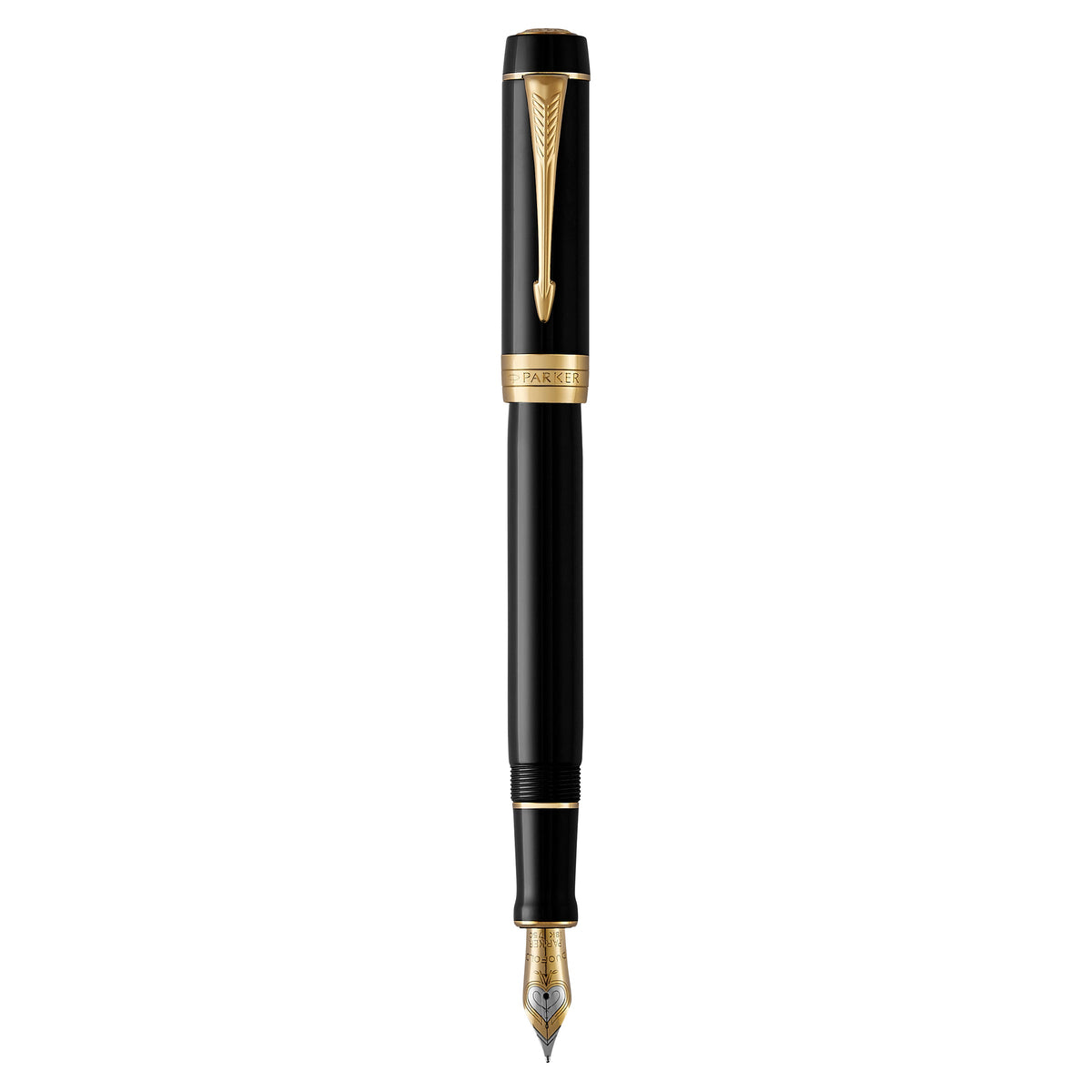 Parker Duofold Classic Fountain Pen Black and Gold Trim Medium Nib