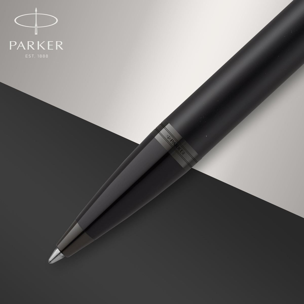 Parker IM Achromatic Ballpoint Pen Matte Black Lacquer Black Trim Medium Tip