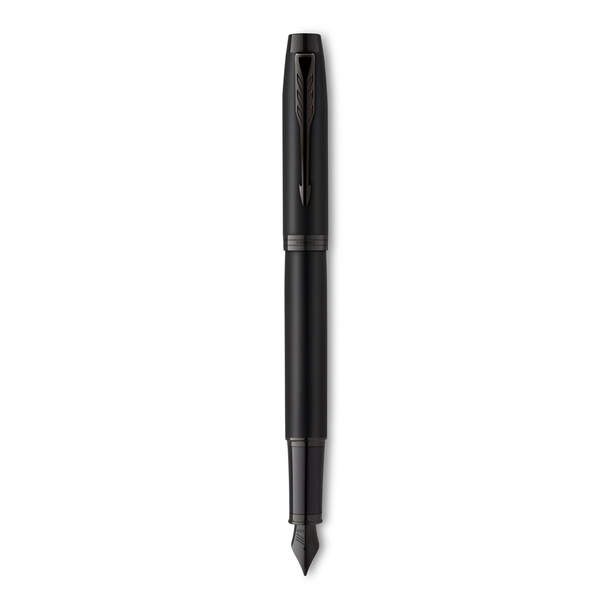 Parker IM Achromatic Fountain Pen Matte Black Lacquer Black Trim Medium Nib