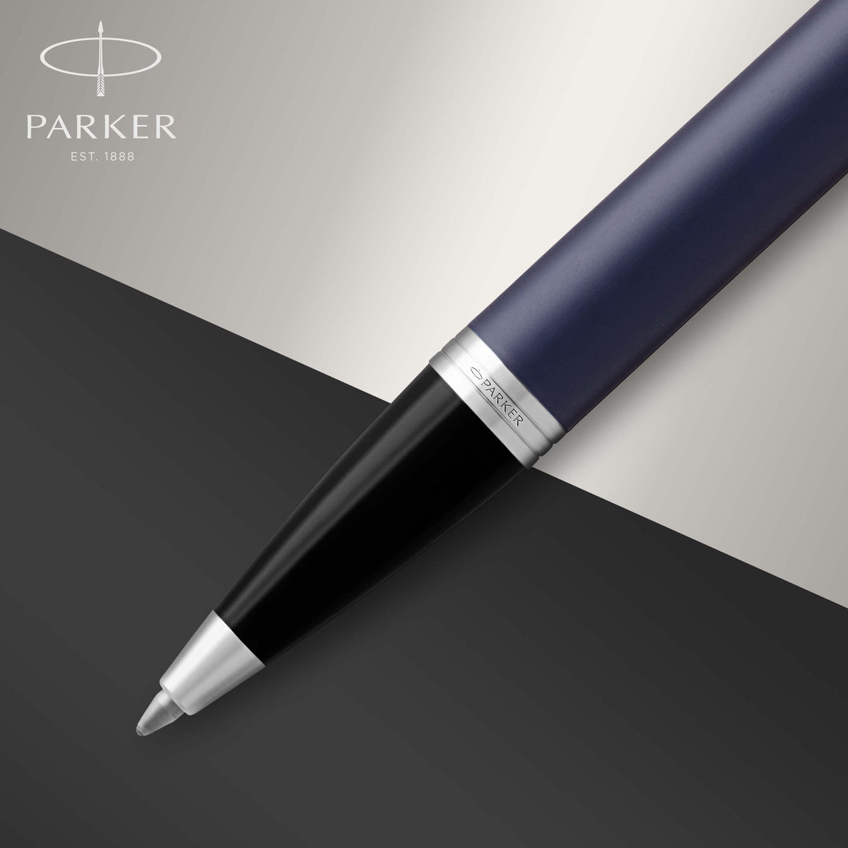 Parker IM Ballpoint Pen Matte Blue Lacquer and Chrome Trim Medium Tip