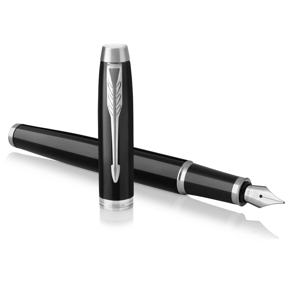 Parker IM Fountain Pen Black Lacquer and Chrome Trim Medium Nib