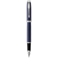 Parker IM Fountain Pen Matte Blue Lacquer and Chrome Trim Medium Nib