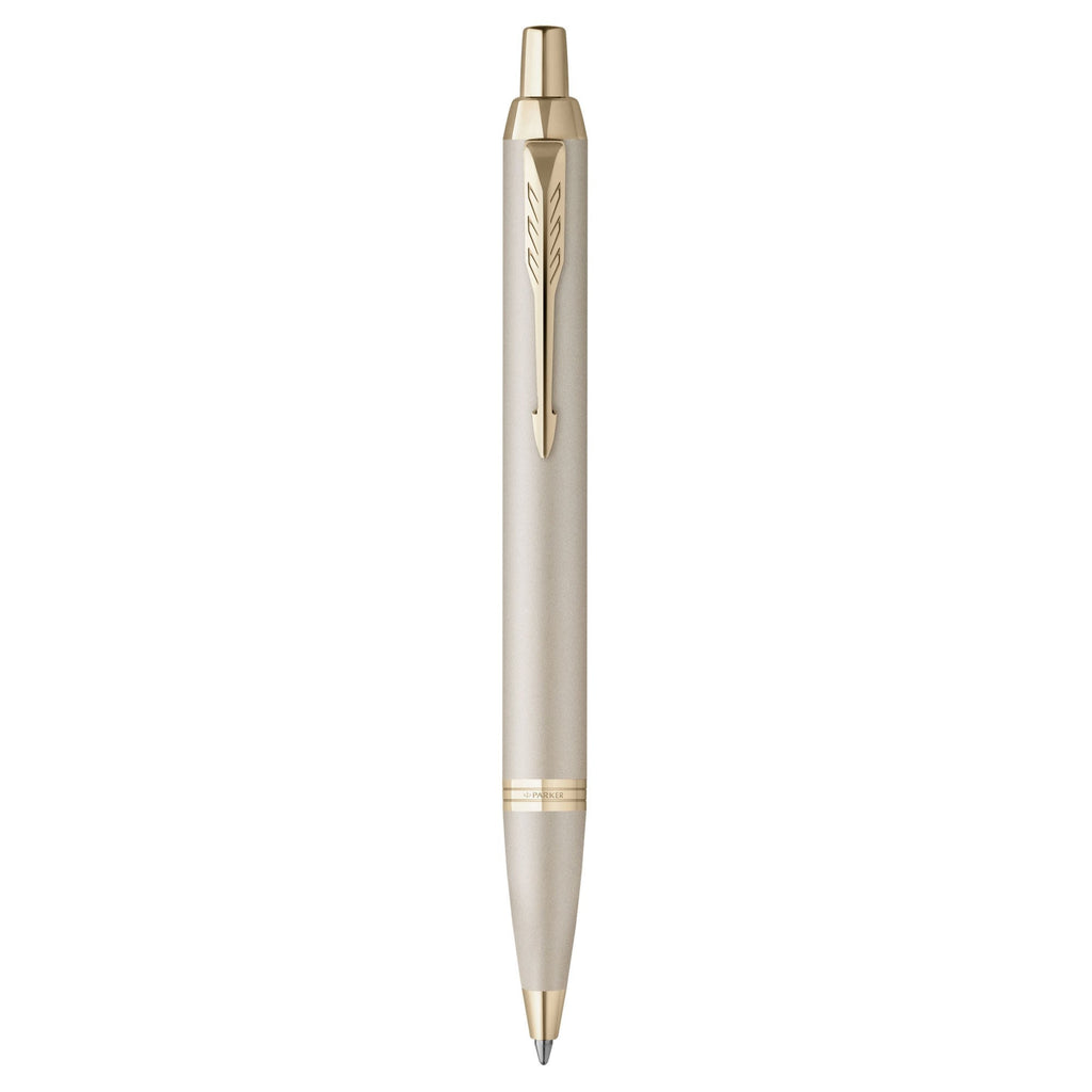 Parker IM Monochrome Ballpoint Pen Champagne Stainless Steel Medium Tip