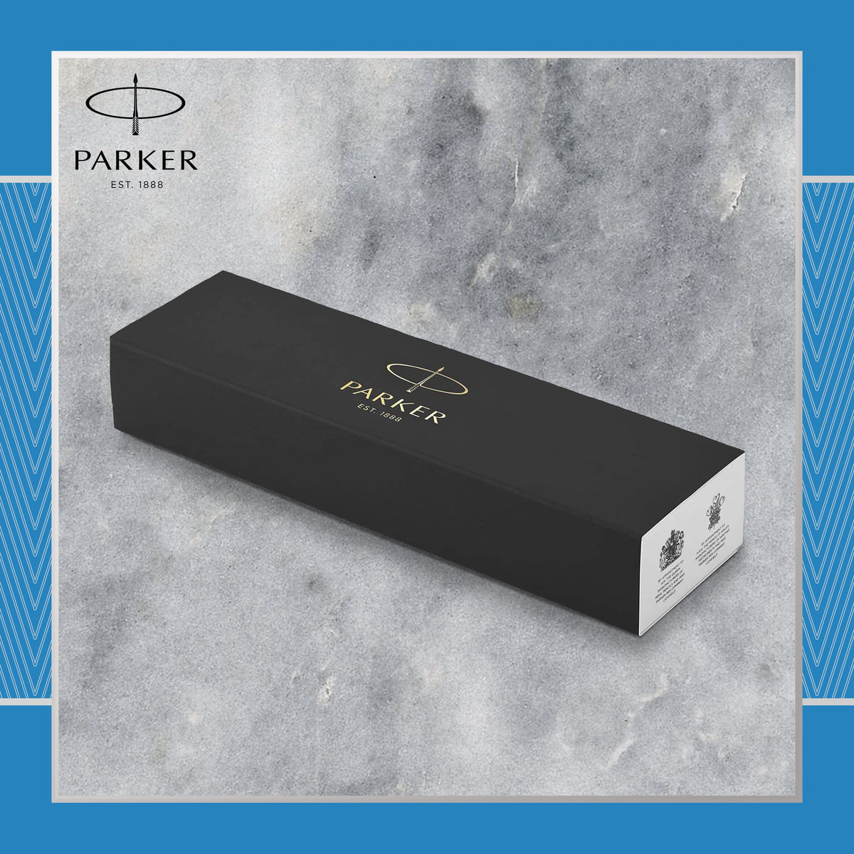 Parker IM Premium Ballpoint Pen Blue Grey Lacquer and Chrome Trim Medium Tip