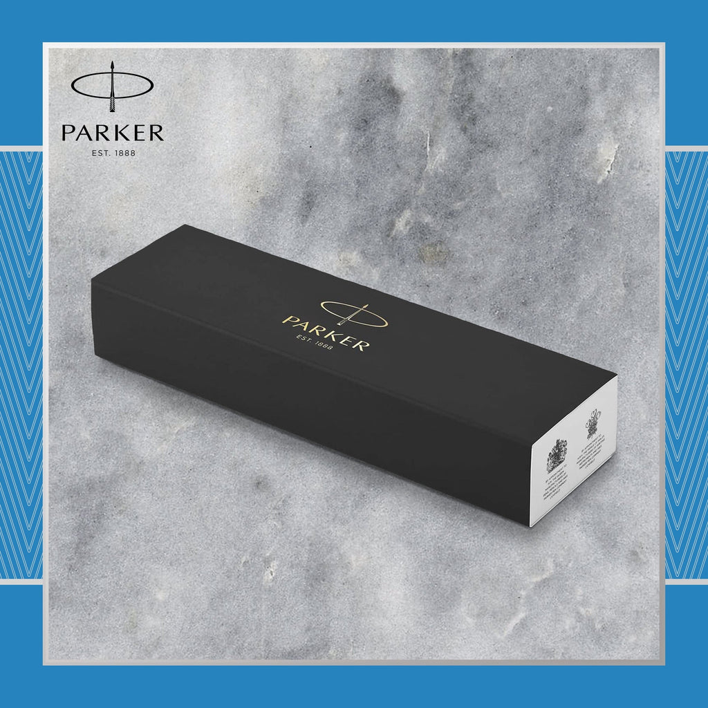Parker IM Premium Fountain Pen Blue Grey Lacquer and Chrome Trim Fine Nib
