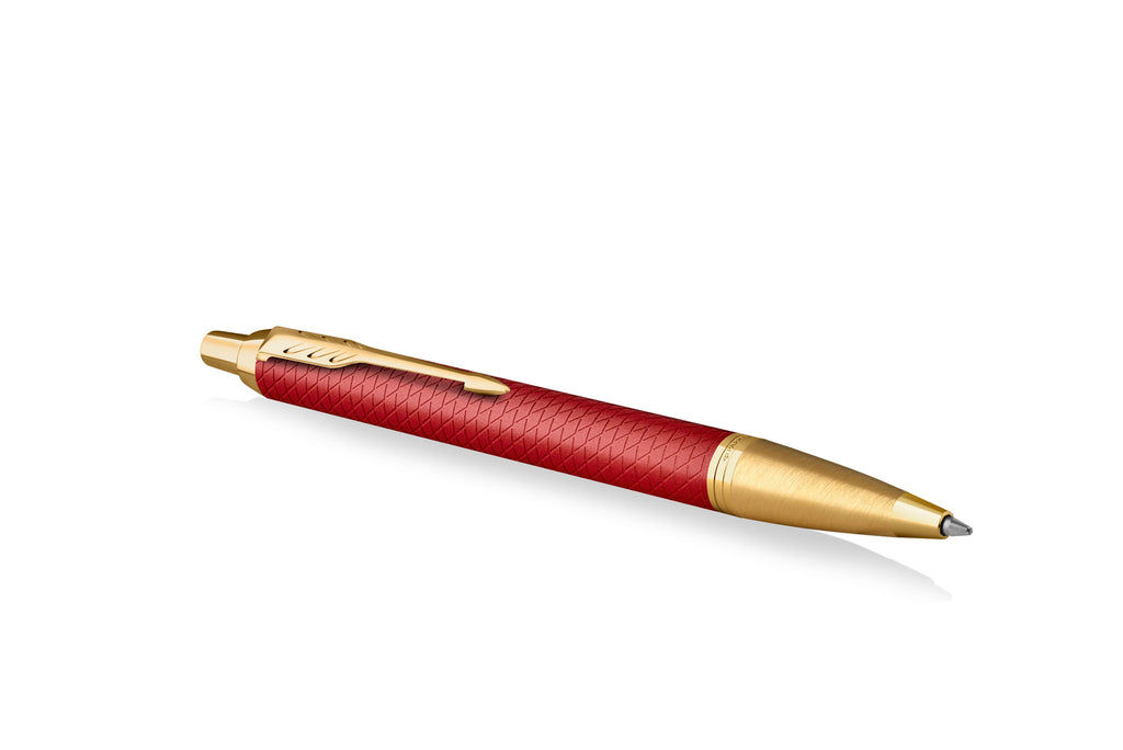 Parker IM Premium Ballpoint Pen Red Lacquer and Gold Trim