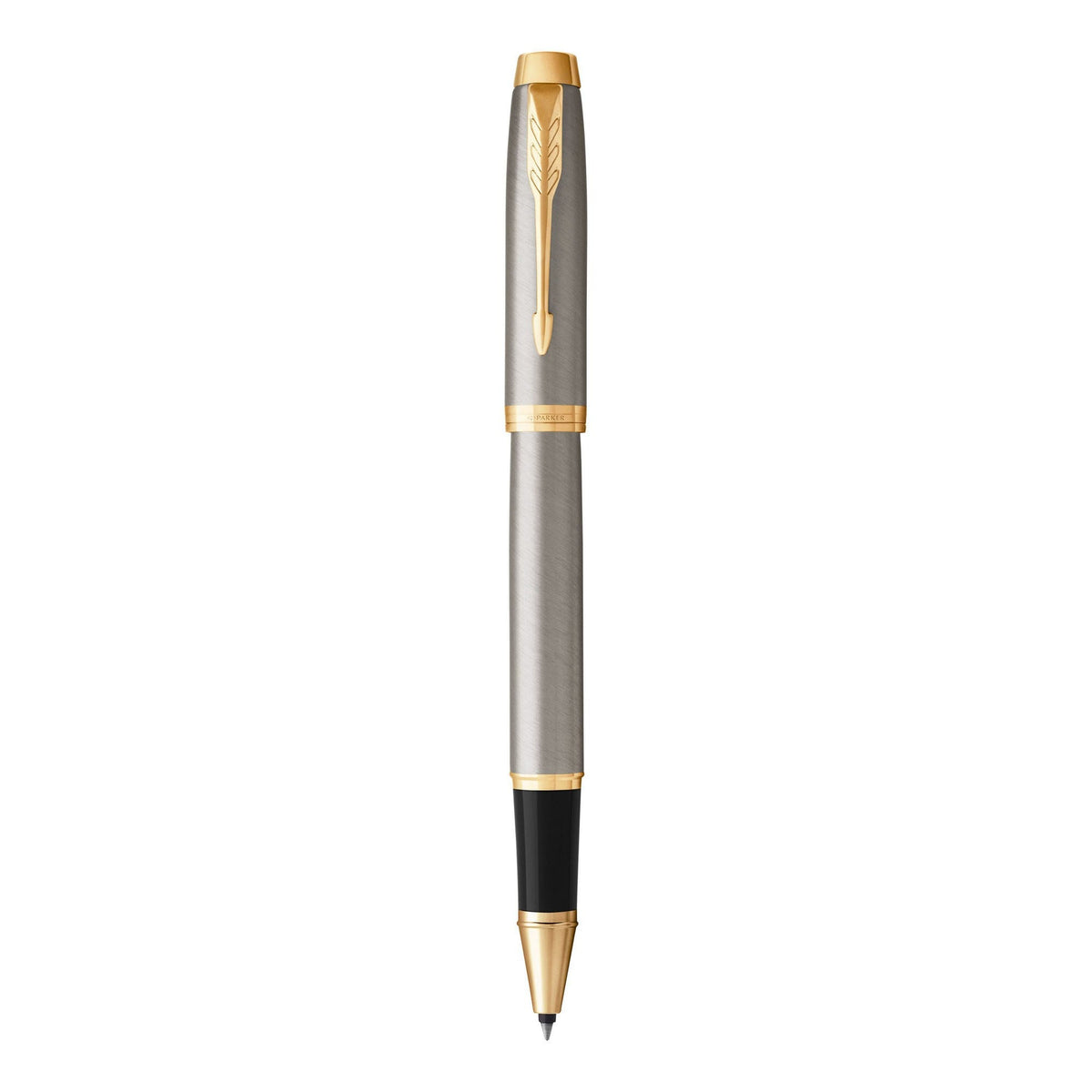 Parker IM Rollerball Pen Brushed Metal and Gold Trim Fine Tip