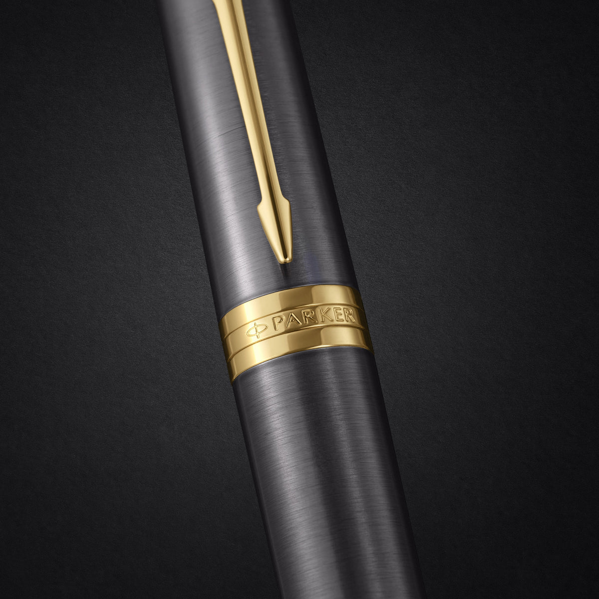 Parker Ingenuity Fountain Pen Grey Lacquer and Gold Trim Fine Nib