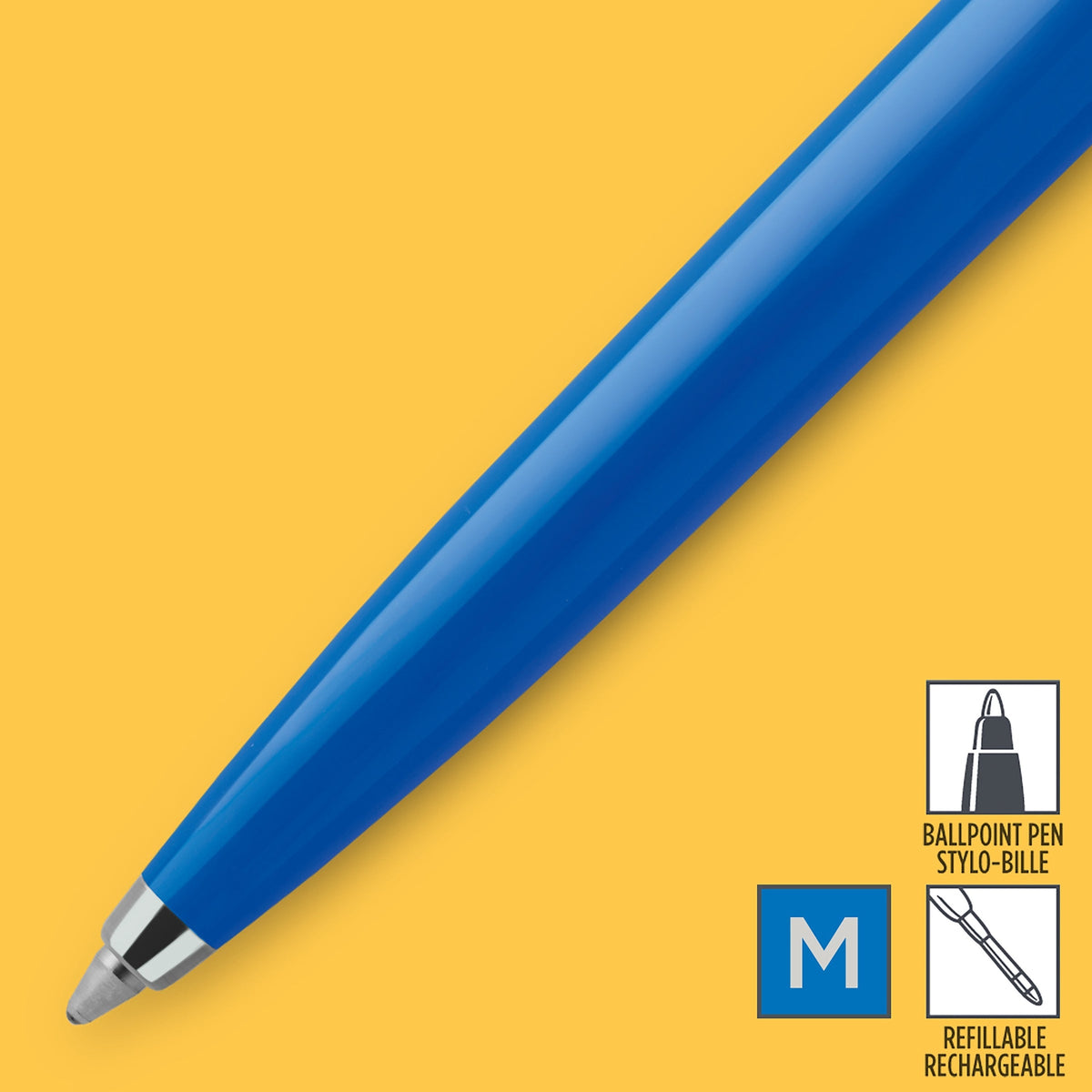 Parker Jotter Original Ballpoint Pen Blue and Chrome Trim Medium Tip