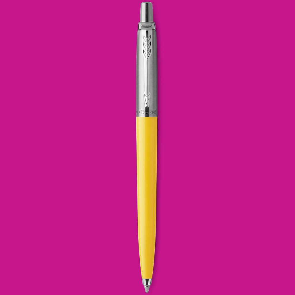 Parker Jotter Original Ballpoint Pen Yellow and Chrome Trim Medium Tip