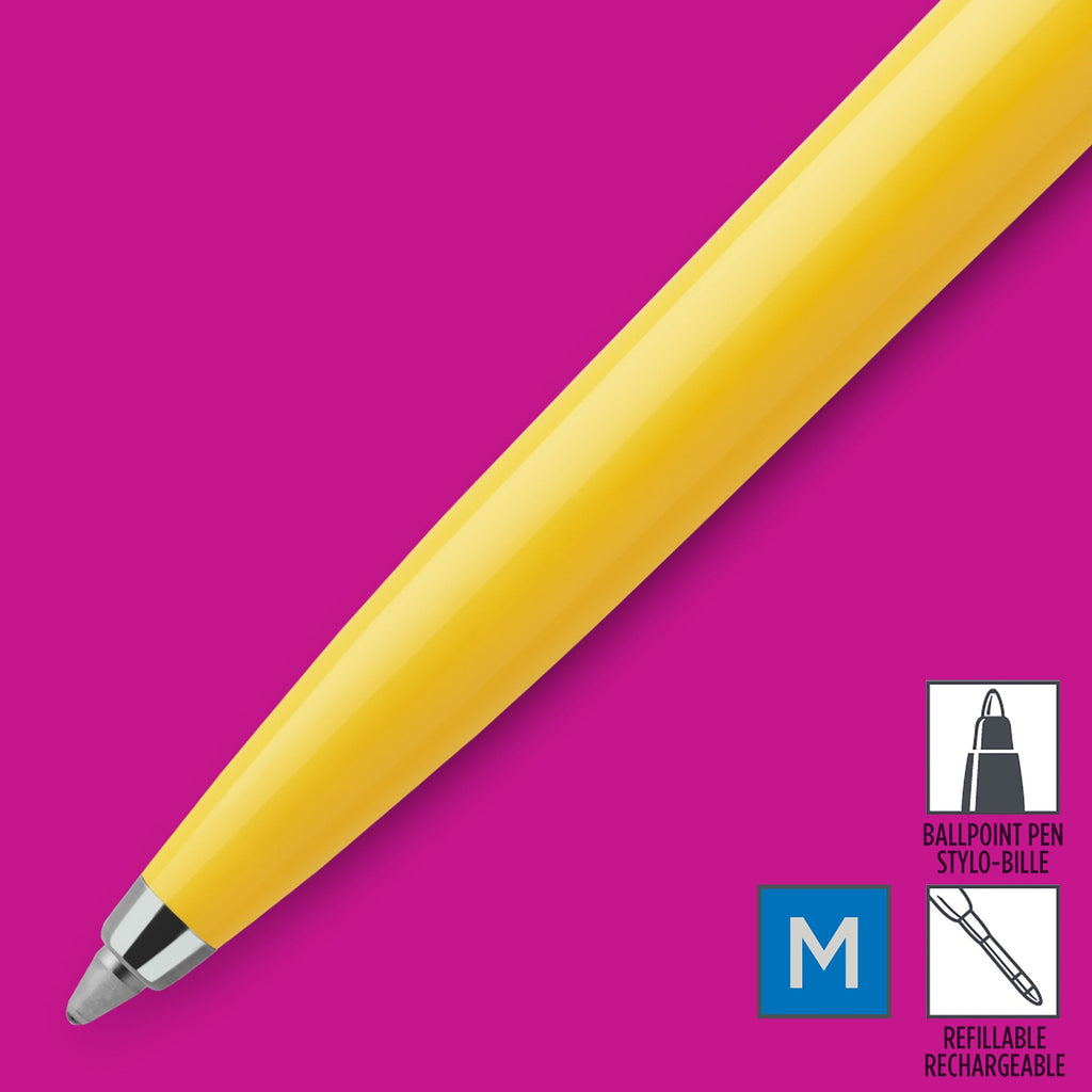 Parker Jotter Original Ballpoint Pen Yellow and Chrome Trim Medium Tip