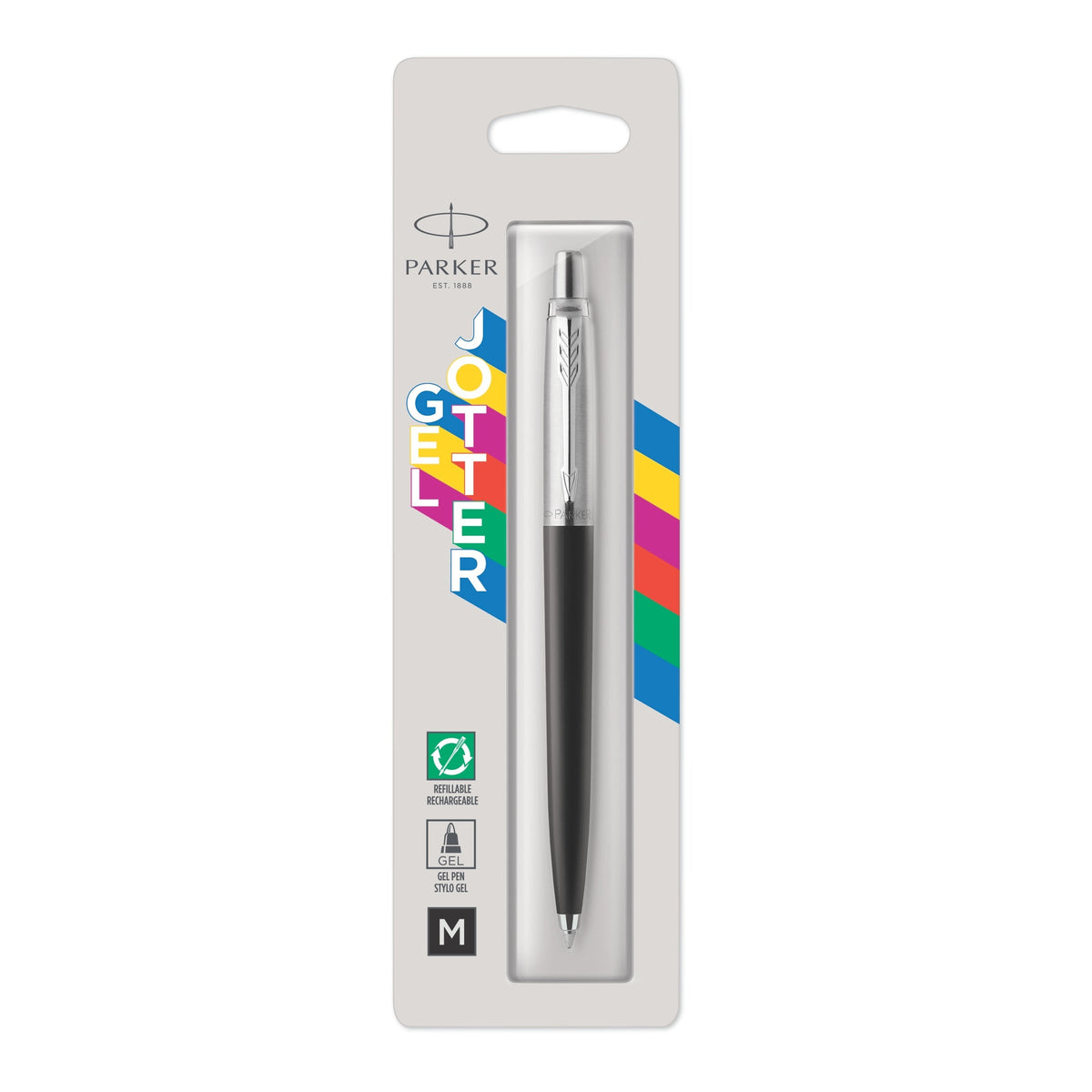 Parker Jotter Original Gel Pen Black Chrome Trim Medium Tip