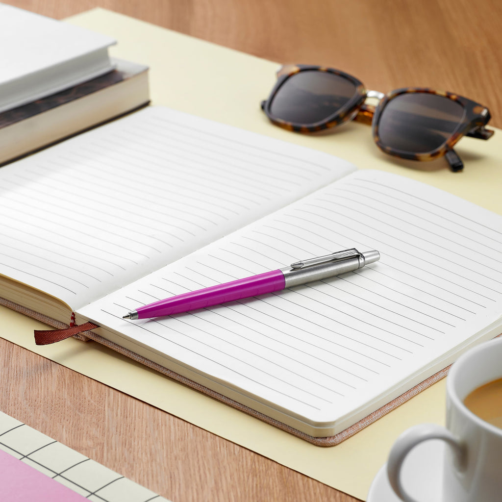 Parker Jotter Original Ballpoint Pen Magenta and Chrome Trim Medium Tip